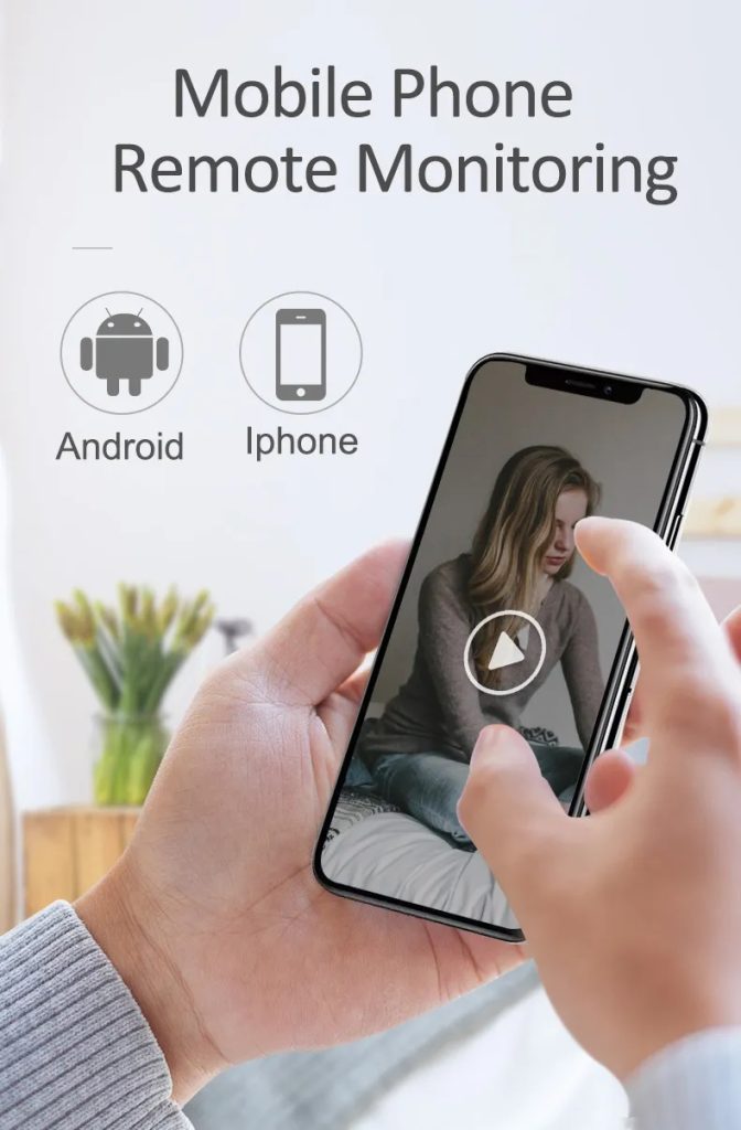 iOS or Android mobile phone remote monitoring to record audio and video